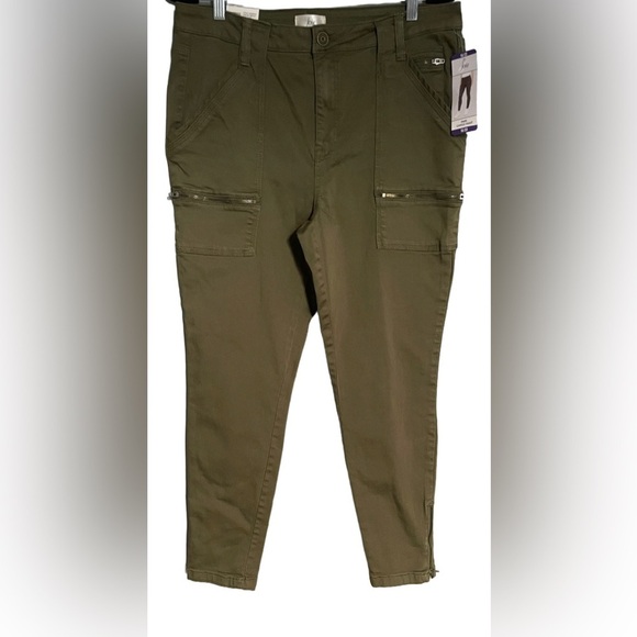Joie Park Cargo Skinny Pants - Olive Green Size 16/33 New - Picture 2 of 12